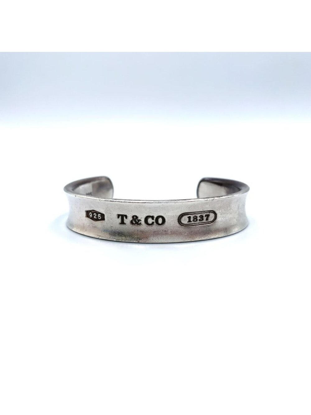 Tiffany & Co 1837 Narrow Cuff Silver Bangle Bracelet